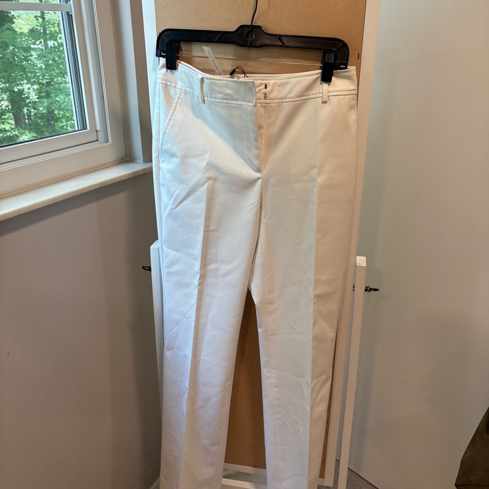 NWT Talbots White Straight Leg Ankle Pants Size 2